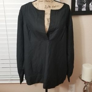 🔥6/$25 NWT Ashley Stewart black  linen mix tunic